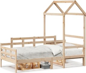 vidaXL tömör fenyőfa kanapéágy tetővel 80 x 200 cm