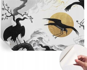 Modern öntapadós fali fotótapéta Fekete darvak 416x254 cm