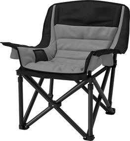 Outsunny Összecsukható Kemping Szék, Hordozható Horgász Szék, Párnázott Ülés, Pohártartók, Oldalsó Zsebek és Hordtáska, Összecsukható Fotel Hegymászás