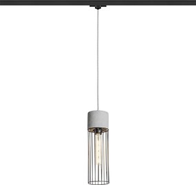 RENDL BURTON háromáramkörös sínre beton/fekete 230V LED E27 11W