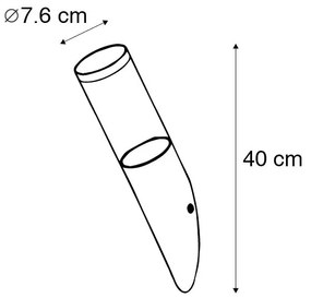 Modern kültéri fali lámpa acél IP44 - Rox