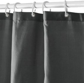Vízálló Zuhanyfüggöny Szett Akasztókkal, Ólomsúllyal, Szürke Dacron Anyagból, Fürdőszobába, 240x200cm