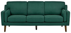 Háromszemélyes sötétzöld kárpitozott kanapé LOKKA Beliani