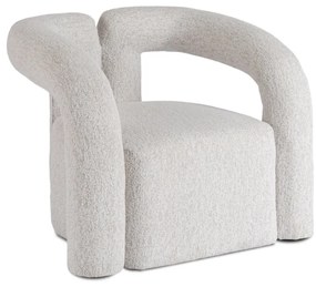 Designer Fotel Szürke Bouclé Kárpittal. BRAZIL