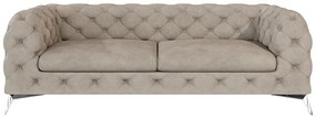 Szürkésbézs bársony kanapé 225 cm Chelsea – Ropez