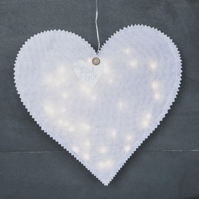 Fehér függesztett szív HEARTLIGHT LED fénylánccal