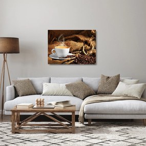 Üveg kép - Egy csésze kávé (70x50 cm)