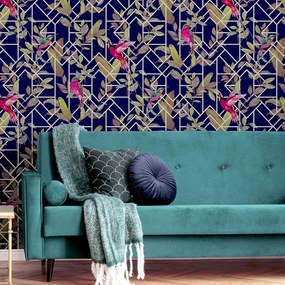 Arthouse Signature 1 Deco Tropical sötétkék fa mintás papír tapéta – 908003