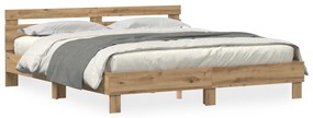 Fa ágykeret Kézműves tölgy Tömör tölgyfa 200 x 200 cm Ágykeret