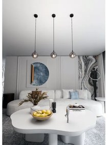 Csillár zsinóron COSMO 1xE14/10W/230V átm. 14 cm fekete/szürke