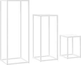 Outsunny 3 darabos Összeilleszthető Fém Négyzetes Virágcserép Tartó Beltéri és Kültéri Használatra - Tökéletes Kerthez, Erkélyhez és Otthonhoz | Aosom