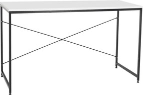Íróasztal, fehér/fekete, 120x60 cm, MELLORA