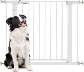 PawHut Ajtóvédő Rács, Lépcső Rács, Pet Gate Fúrás Nélkül, 76-97 cm Állítható Akadály, Automatikusan Záródó Gyerekbiztos Ajtó, Gyermekek és Háziállatok