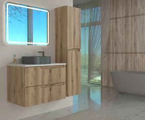 Piramida EURIDIKA fali fürdőszobabútor - mosdópult mosdó nélkül -2 fiókos - PINO TÖLGY - 75 x 48 x 53 cm