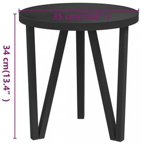 fekete MDF dohányzóasztal Ø35 cm