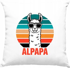 Alpaka Apa Vicces párna, fehér