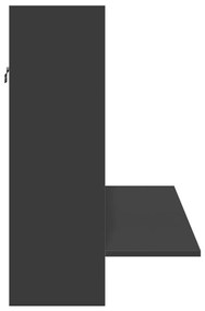 fekete szerelt fa falra szerelhető íróasztal 105 x 48 x 75 cm