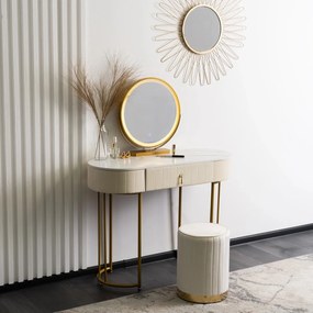 ASHLEY fésülködőasztal bézs/arany