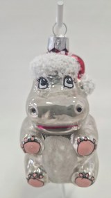 Üveg karácsonyfadísz karácsonyra Víziló