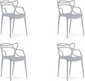4 db világosszürke KATO műanyag szék készlet