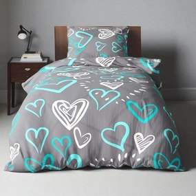 Pamut ágynemű DONA BLUE LOVE 2 részes 140x200 cm