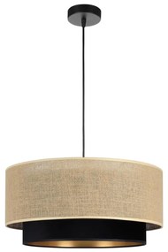 SARTA függőlámpa zsinórral 1xE27/60W/230V fekete/juta