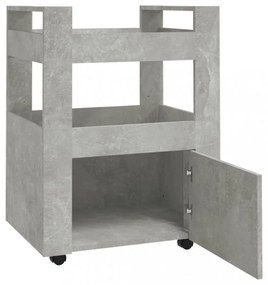betonszürke szerelt fa zsúrkocsi 60 x 45 x 80 cm