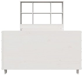 fehér tömör fa könyvespolcos ágy matrac nélkül 90 x 200 cm