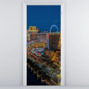 Fotótapéta ajtóra - Éjszakai Las Vegas (95x205cm)