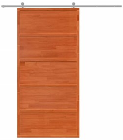 viaszbarna tömör fenyőfa istálló stílusú ajtó 100x208 cm