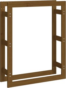 vidaXL mézbarna tömör fenyőfa tűzifatartó állvány 80x25x100 cm