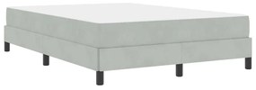 Boxspring ágy matraccal Világosszürke 140 x 190 cm Bársony