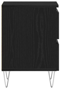 Éjjeli szekrény 2 db fekete tölgy 40x35x50 cm összeszerelt fa
