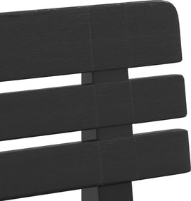 Antracitszürke polipropilén kerti pad 110 x 52 x 71 cm