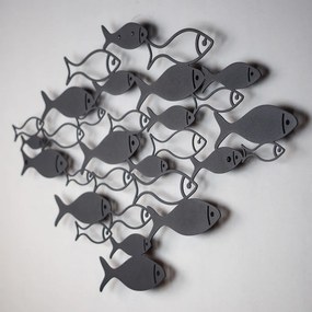 Fish fém fali dekoráció, 41×70 cm