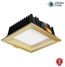 APLED APLED -LED Lámpa SQUARE WOODLINE LED/6W/230V 4000K 12x12 cm fenyő tömör fa AP0203