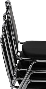 Szék tárgyalóterembe, fekete textilbőr, ZEKI