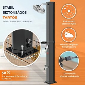 HAVANA szolár zuhany fedéllel, 35 l, fekete Casaria