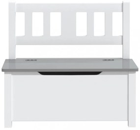 fehér-szürke MDF gyermek tárolópad 60 x 30 x 55 cm