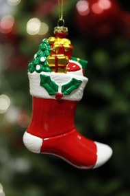 Klasszik karácsonyfadísz zokni 11cm