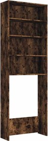 vidaXL füstös tölgyszínű mosógépszekrény 64 x 24 x 190 cm