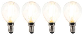 4 db E14-es szabályozható LED izzó készlet P45 átlátszó 3W 250lm 2700K