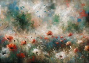 Üveg kép – Pipacsmező absztrakciója (70x50 cm)