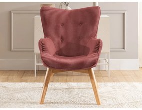 Piros kordbársony fotel Niko – Ropez