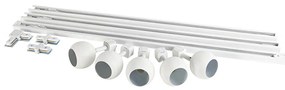 Modern 1 fázisú sínrendszer 5 fehér spotlámpával - Gissi