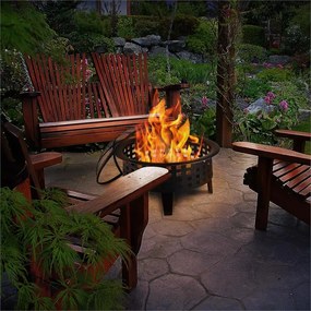 Blumfeldt Boston, tűzrakóhely, tűzhely, Ø60 cm, acél, befeketített