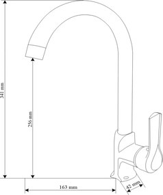 Mexen SABRE - Magas csap / mosogató, Fekete, 72190-70