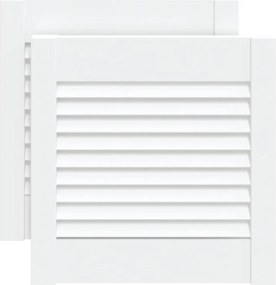 vidaXL 2 db fehér tömör fenyőfa lamellás szekrényajtó 39,5 x 39,4 cm