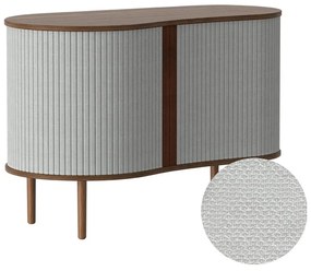 Szürke-barna alacsony komód tölgyfa dekorral, tolóajtóval 100x67 cm Audacious – UMAGE