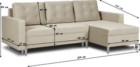 GEST Kinyitható sarokkanapé Szürke/sötétbarna